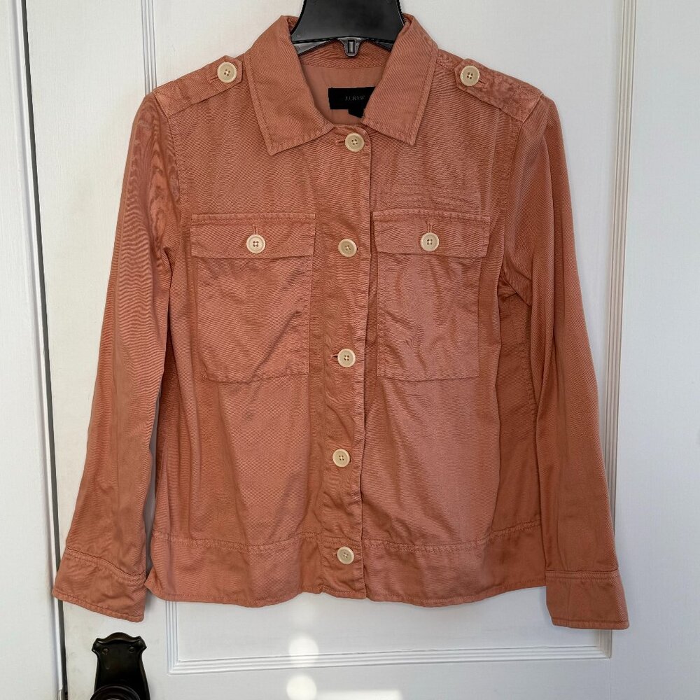 J. CREW | Dusty Pink Shacket Chore Jacket Button Front 100% Cotton Casual
